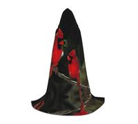 LPWTYCBV Beautiful Red Birds Print Hooded Cape For Teenagers Comfortable And Durable Costume Cape For Halloween