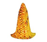 LPWTYCBV Bee On Honeycomb Print Hooded Cape For Teenagers Comfortable And Durable Costume Cape For Halloween