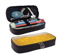 LPWTYCBV Beer Foam Printed Leather Pencil Case with Zipper Seal is Very Suitable for Daily Use.