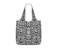 LPWTYCBV Black White Snake Skin Print Storage Bag With A Drawstring Backpack With Ripstop Polyester Fabric