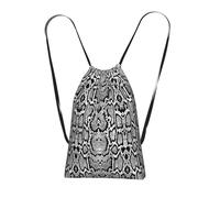 LPWTYCBV Black White Snake Skin Print Ultra-Lightweight 14l Reusable Polyester Travel Backpack For Shopping, Commuting, And Everyday Carry