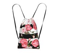 LPWTYCBV Black White Striped Flowers Print Ultra-Lightweight 14l Reusable Polyester Travel Backpack For Shopping, Commuting, And Everyday Carry