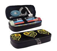 LPWTYCBV Blessed to Be Called Nana Sunflower Printed Leather Pencil Case with Zipper Seal is Very Suitable for Daily Use.
