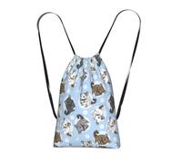 LPWTYCBV Blue Chinchillas And Moon Print Ultra-Lightweight 14l Reusable Polyester Travel Backpack For Shopping, Commuting, And Everyday Carry