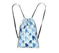 LPWTYCBV Blue Poodle Polka Dot Print Ultra-Lightweight 14l Reusable Polyester Travel Backpack For Shopping, Commuting, And Everyday Carry