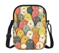 LPWTYCBV _Cartoon_Easter_Egg_Chick_ Printed Zipper Messenger Bag Lightweight Waterproof 600d Oxford Cloth, Adjustable Shoulder Strap
