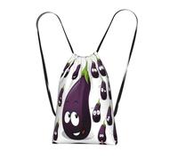 LPWTYCBV Cartoon Eggplant Print Ultra-Lightweight 14l Reusable Polyester Travel Backpack For Shopping, Commuting, And Everyday Carry