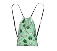 LPWTYCBV _Cartoon_Lines_Hearts_Four-Leaf_Clovers1 Print Ultra-Lightweight 14l Reusable Polyester Travel Backpack For Shopping, Commuting, And Everyday Carry