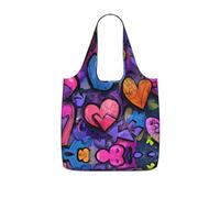 LPWTYCBV _Cartoongraffiti Hearts Watercolors Print Storage Bag With A Drawstring Backpack With Ripstop Polyester Fabric