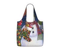 LPWTYCBV Christmas Carton Snowman Print Storage Bag With A Drawstring Backpack With Ripstop Polyester Fabric