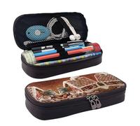 LPWTYCBV Christmas Gingerbread Like Village House Printed Leather Pencil Case with Zipper Seal is Very Suitable for Daily Use.