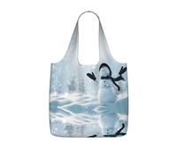 LPWTYCBV Christmas Happy Snowman Print Storage Bag With A Drawstring Backpack With Ripstop Polyester Fabric