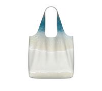 LPWTYCBV Clear Sea Water White Sand Beach Print Storage Bag With A Drawstring Backpack With Ripstop Polyester Fabric