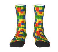 LPWTYCBV Colorful Brick Print Adult Socks Men'S Women'S Crew Socks Funny Crazy Novelty Socks