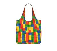 LPWTYCBV Colorful Brick Print Storage Bag With A Drawstring Backpack With Ripstop Polyester Fabric