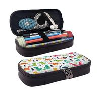LPWTYCBV Colorful Dinosaurs Printed Leather Pencil Case with Zipper Seal is Very Suitable for Daily Use.