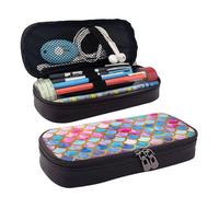 LPWTYCBV Colorful Rainbow Printed Leather Pencil Case with Zipper Seal is Very Suitable for Daily Use.