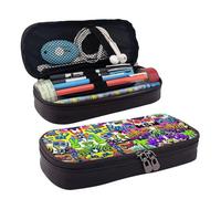 LPWTYCBV Colorful Spray Pattern Printed Leather Pencil Case with Zipper Seal is Very Suitable for Daily Use.