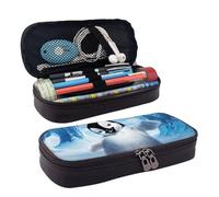 LPWTYCBV Cute Penguins Baby Taking Pictures Printed Leather Pencil Case with Zipper Seal is Very Suitable for Daily Use.