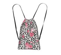LPWTYCBV Cute Pink Rose Mix Leopard Pattern Print Ultra-Lightweight 14l Reusable Polyester Travel Backpack For Shopping, Commuting, And Everyday Carry