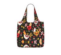 LPWTYCBV Cute Rooster Chickens Print Storage Bag With A Drawstring Backpack With Ripstop Polyester Fabric