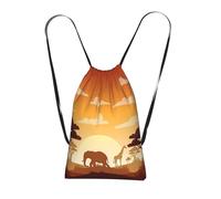 LPWTYCBV Elephant And Giraffe In The Sunset Print Ultra-Lightweight 14l Reusable Polyester Travel Backpack For Shopping, Commuting, And Everyday Carry