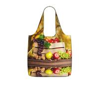LPWTYCBV Fall Red Leaves And Fruits Print Storage Bag With A Drawstring Backpack With Ripstop Polyester Fabric