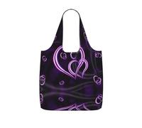 LPWTYCBV Fashional Purple Hearts Print Storage Bag With A Drawstring Backpack With Ripstop Polyester Fabric