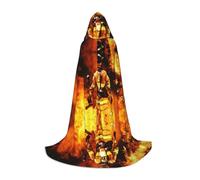 LPWTYCBV Firefighter Fireman Flame Print Hooded Cape For Teenagers Comfortable And Durable Costume Cape For Halloween
