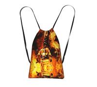 LPWTYCBV Firefighter Fireman Flame Print Ultra-Lightweight 14l Reusable Polyester Travel Backpack For Shopping, Commuting, And Everyday Carry