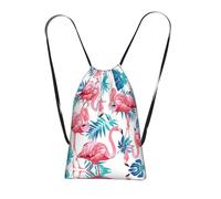 LPWTYCBV Flamingo Bird Green Leaf Print Ultra-Lightweight 14l Reusable Polyester Travel Backpack For Shopping, Commuting, And Everyday Carry