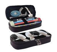 LPWTYCBV Flying Dove Printed Leather Pencil Case with Zipper Seal is Very Suitable for Daily Use.