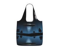 LPWTYCBV Flying Saucer At Night Print Storage Bag With A Drawstring Backpack With Ripstop Polyester Fabric