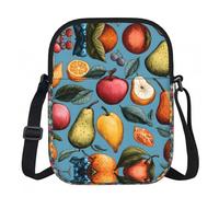 LPWTYCBV Fruit Hand Painted Printed Zipper Messenger Bag Lightweight Waterproof 600d Oxford Cloth, Adjustable Shoulder Strap