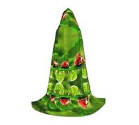 LPWTYCBV Funny Ladybug Holding Umbrellas Print Hooded Cape For Teenagers Comfortable And Durable Costume Cape For Halloween