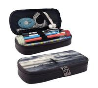 LPWTYCBV Giant Nuclear Ship Printed Leather Pencil Case with Zipper Seal is Very Suitable for Daily Use.
