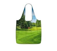 LPWTYCBV Golf Course Lawn Print Storage Bag With A Drawstring Backpack With Ripstop Polyester Fabric