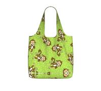 LPWTYCBV Green Clever Monkey Print Storage Bag With A Drawstring Backpack With Ripstop Polyester Fabric
