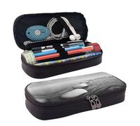 LPWTYCBV Grey Zen Stones Picture Printed Leather Pencil Case with Zipper Seal is Very Suitable for Daily Use.