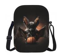 LPWTYCBV Halloween Bat Printed Zipper Messenger Bag Lightweight Waterproof 600d Oxford Cloth, Adjustable Shoulder Strap