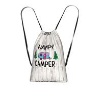 LPWTYCBV Happy Camper Print Ultra-Lightweight 14l Reusable Polyester Travel Backpack For Shopping, Commuting, And Everyday Carry