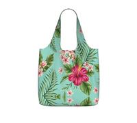 LPWTYCBV Hawaiian Tropical Leaves Flowers Print Storage Bag With A Drawstring Backpack With Ripstop Polyester Fabric