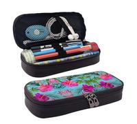 LPWTYCBV Hello Hawaii Printed Leather Pencil Case with Zipper Seal is Very Suitable for Daily Use.
