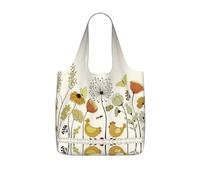 LPWTYCBV Hen Flying Butterflies Among Flowers Print Storage Bag With A Drawstring Backpack With Ripstop Polyester Fabric