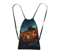 LPWTYCBV Horror Pumpkin Cemetery Print Ultra-Lightweight 14l Reusable Polyester Travel Backpack For Shopping, Commuting, And Everyday Carry