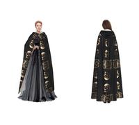 LPWTYCBV Human Skeleton Print Hooded Cloak Perfect For Halloween And Costume Parties