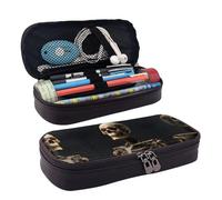 LPWTYCBV Human Skeleton Printed Leather Pencil Case with Zipper Seal is Very Suitable for Daily Use.