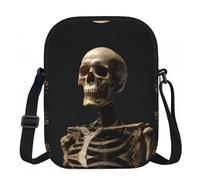 LPWTYCBV Human Skeleton Printed Zipper Messenger Bag Lightweight Waterproof 600d Oxford Cloth, Adjustable Shoulder Strap
