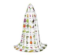 LPWTYCBV Introduction Of Various Vegetables Print Hooded Cape For Teenagers Comfortable And Durable Costume Cape For Halloween