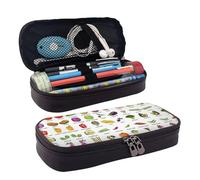 LPWTYCBV Introduction of Various Vegetables Printed Leather Pencil Case with Zipper Seal is Very Suitable for Daily Use.
